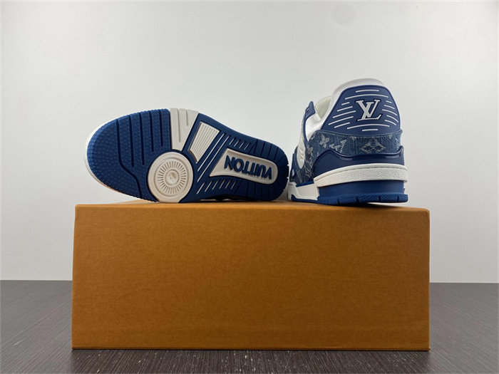 Luis Vitton LV Trainer Monogram Denim White Blue 1A9JGN