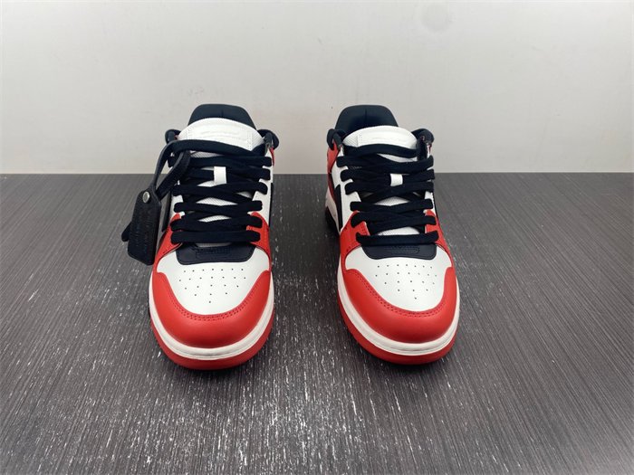 OFF-WHITE Out Of Office OOO Low Tops Black White Red OMIA189S22LEA0012510